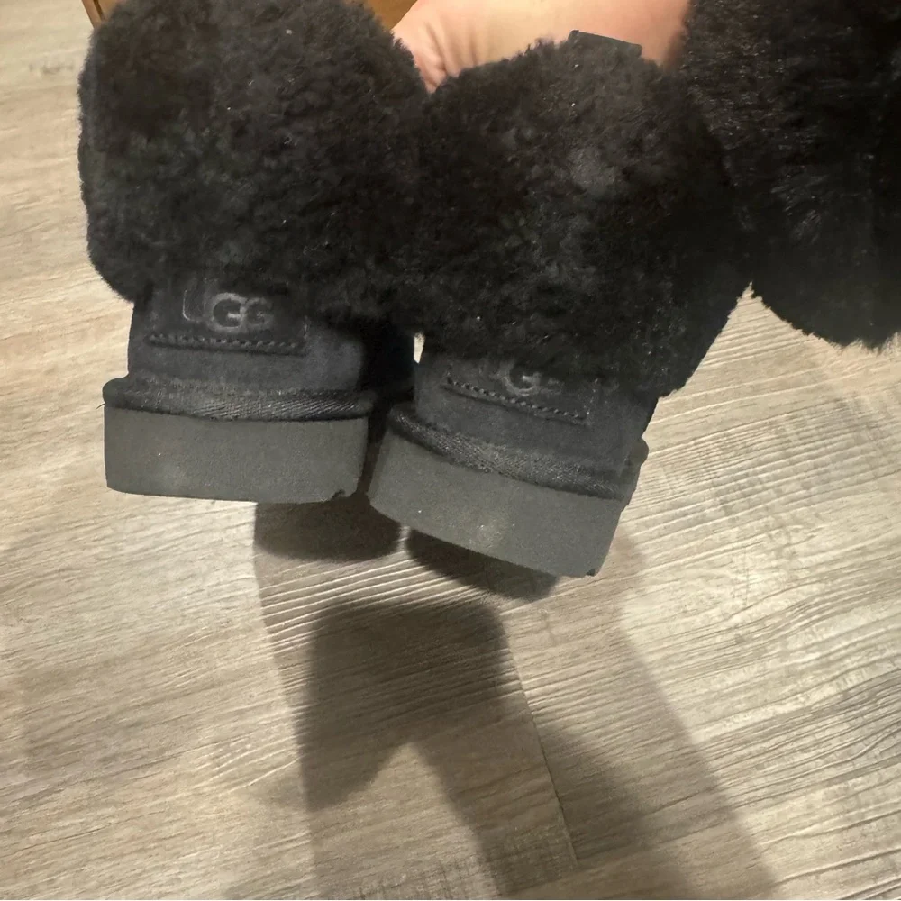 UGG Ultra Mini Braid Black Suede Boots